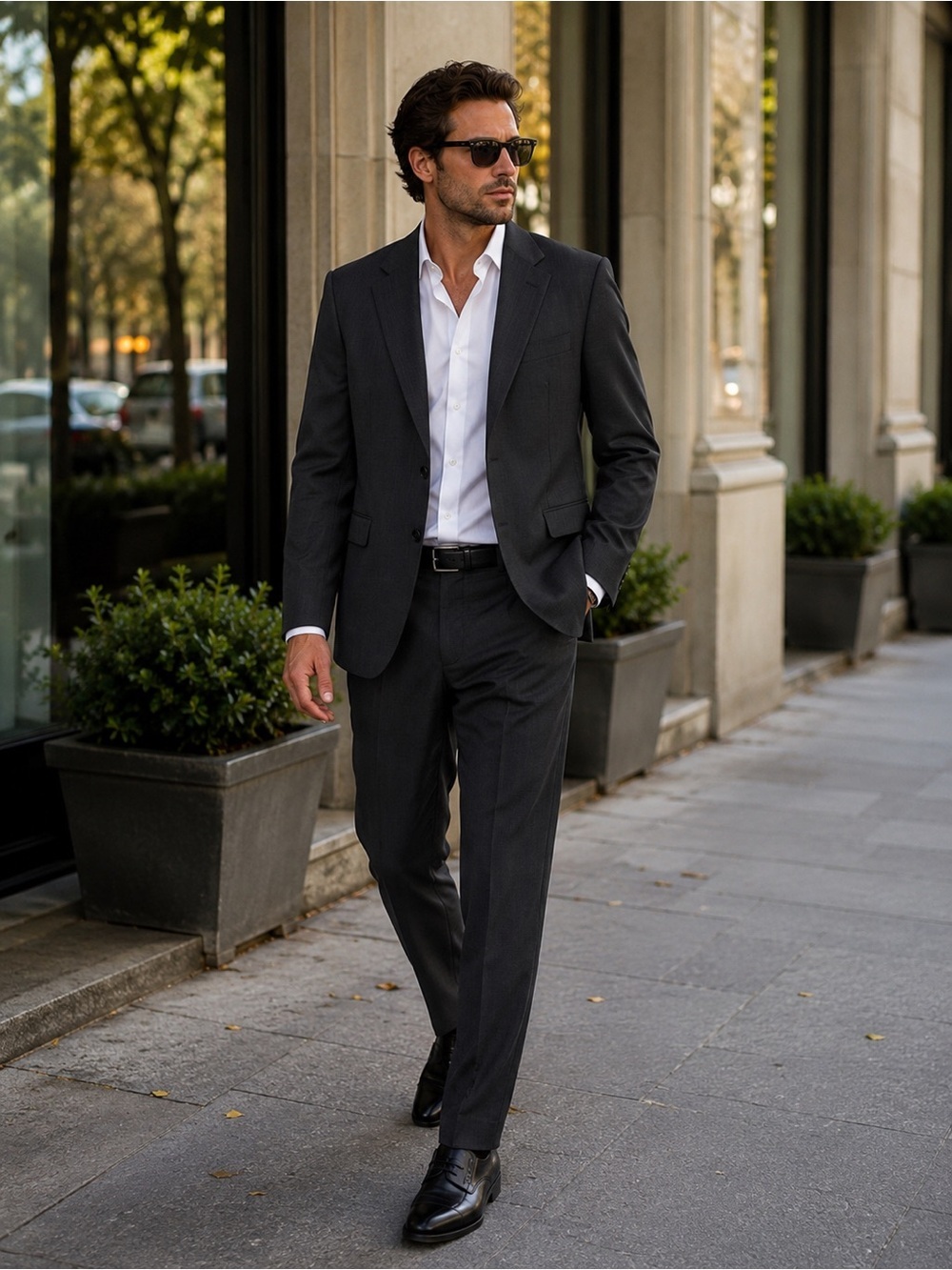 Ermenegildo Zegna Dark Charcoal Two-Button Suit Jacket & pants set size 52R
